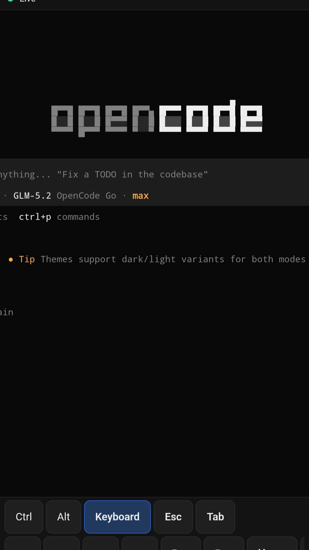 tui-bridge running a TUI on a phone